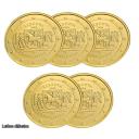 LOT DE 5 PIECES Lituanie 2020 dorée à l'or fin 24 carats - 2€ commémorative (ref44917)