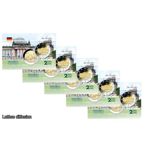 LOT DE 5 Allemagne 2019 - Carte commémorative (ref100815)